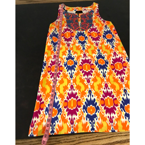 Anthropologie Floreat Kaleidoscope Print Silk Sequin Shift Dress - Size 10 - Picture 8 of 12
